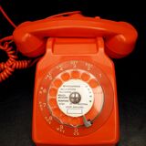 Old Vintage Orange Phone S63 Socotel