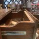 Vintage corner bar with fridge, corner unit/sink