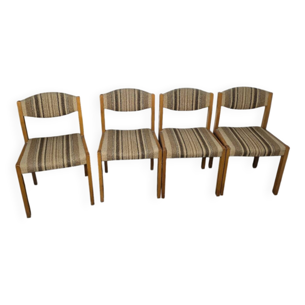 4 chaises vintage self années 60 assise laine — Beyit