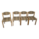 4 vintage self chairs from the 60s with wool seats