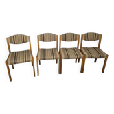 4 chaises vintage self années 60 assise laine