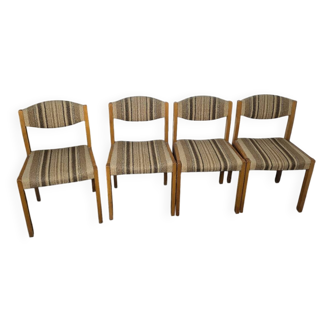 4 chaises vintage self années 60 assise laine