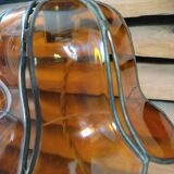 Applique vitraux plastique ambre fleur