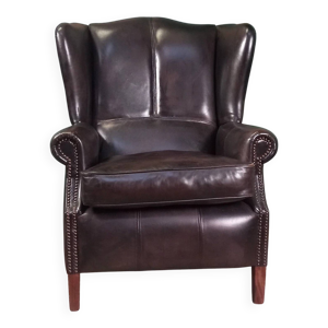 Fauteuil club à dossier - cuir