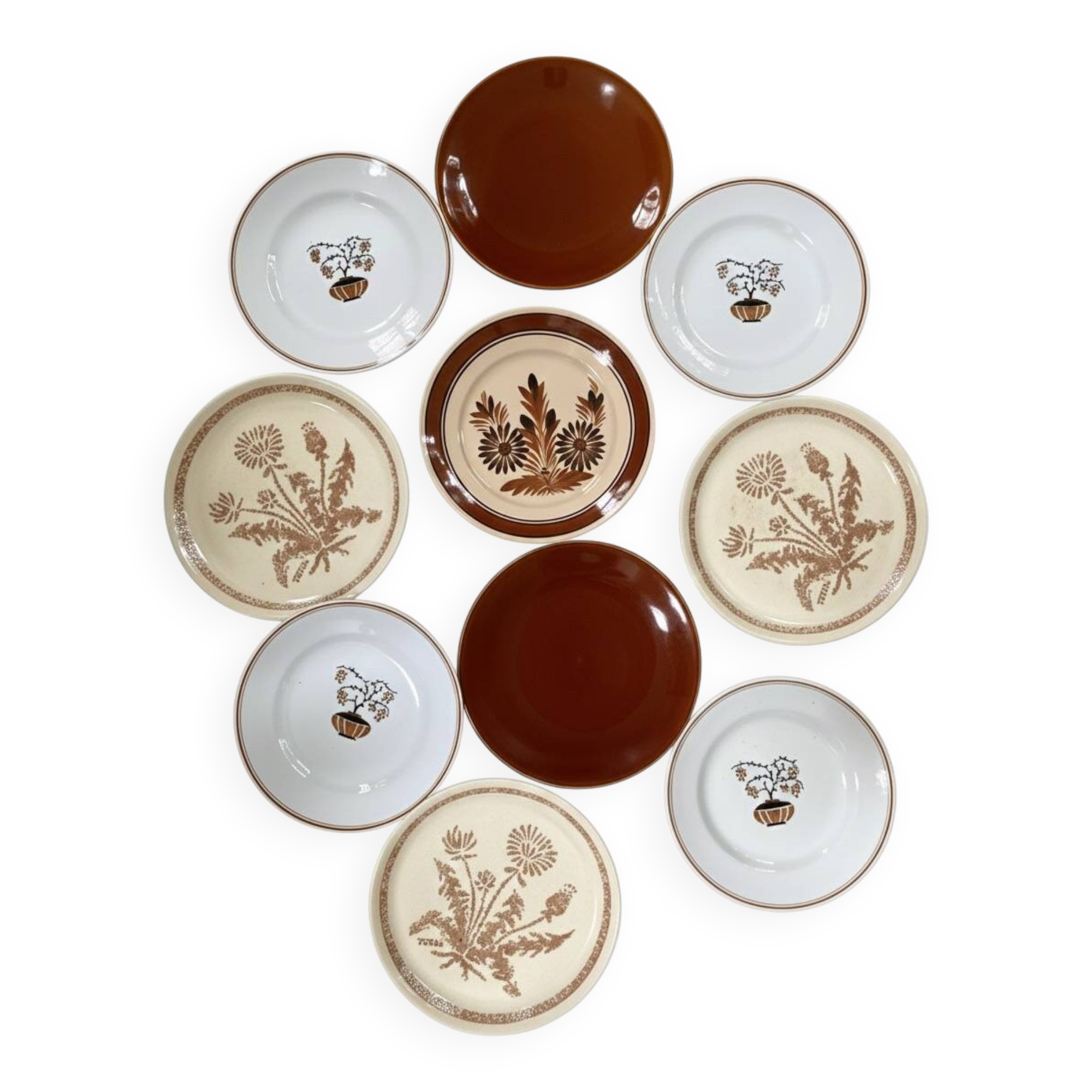 Mismatched antique plates