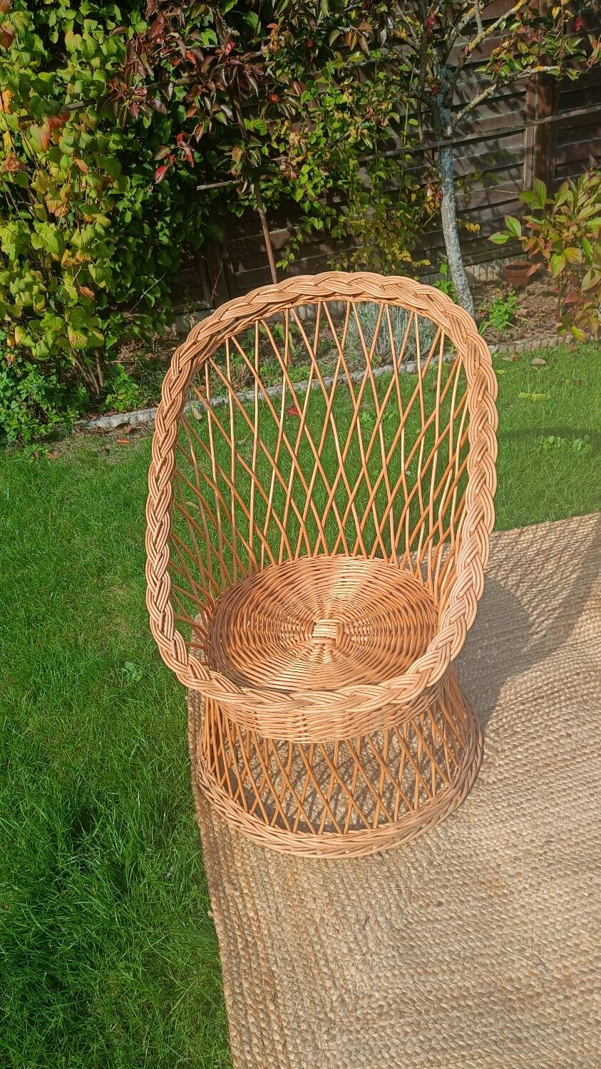 Rattan and wicker basket chairs