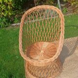 Rattan and wicker basket chairs