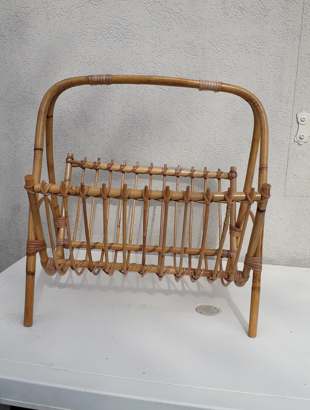 Rattan magazine holder
