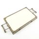 Art Nouveau tray, silver-plated brass, white porcelain, Austria, early 20th century