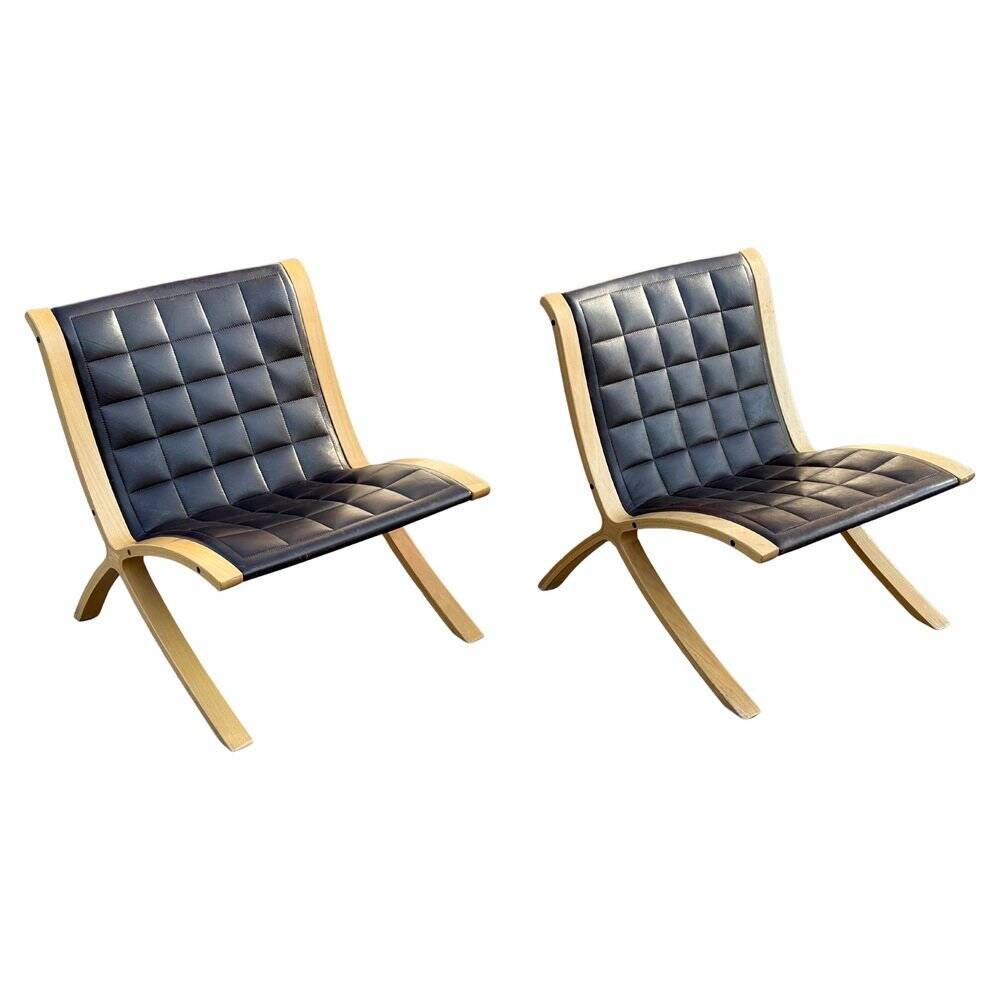 AX chairs attributed to Peter Hvidt & Orla Mölgaard, attributed to Fritz Hasen, 1978, set of 2