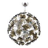 Cut glass Sputnik chandelier Fontana Arte Mid-20th century