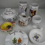 Beaujolais pottery lot a.clément tastevins glasses