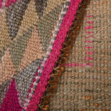 Neutral color handmade runner rug 317x87cm