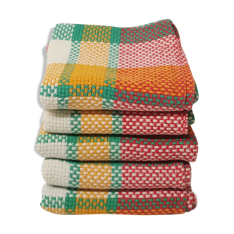 Set of 5 checkered napkins