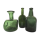 Trio de soliflores en verre vert