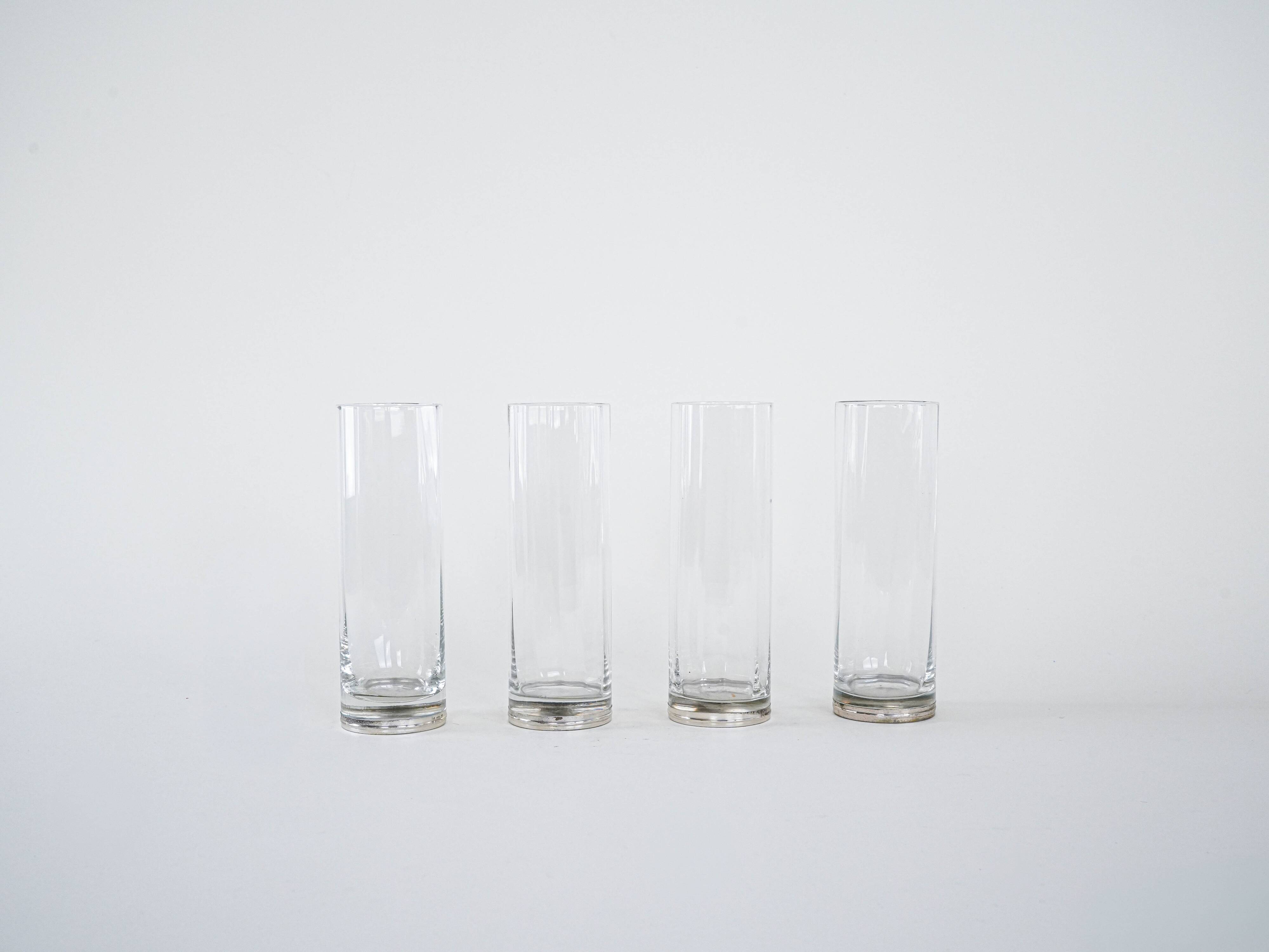 Set of glasses, Hollywood Regency style, 1970s, made in Italy