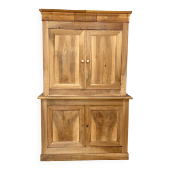 Antique two-body buffet in solid wood (restored)