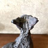 Sculpture en céramique émaillée noire signée Pouchain – Circa 1960