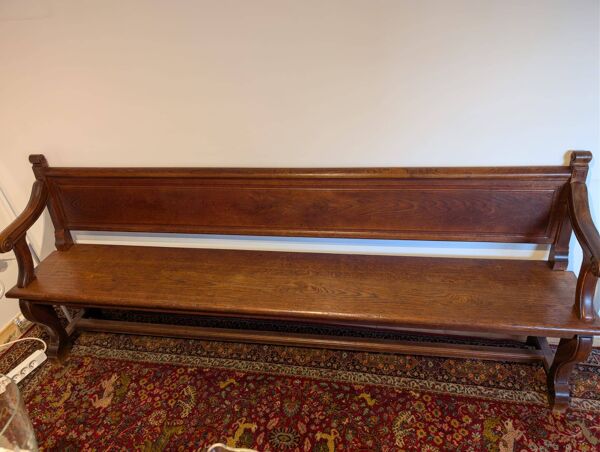 Banc de château ancien en chêne massif – Style Rustique / XIXème