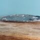 Marble trinket tray with ammonite fossil