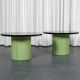 2 tables basses en cuir et plexiglas