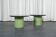 Matcha table, set of 2 low tables in leather and plexiglass.