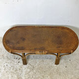 Vintage rattan coffee table 70's