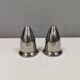 A beautiful stainless steel salt and pepper set, space age style 1980s.