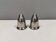 A beautiful stainless steel salt and pepper set, space age style 1980s.