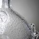 Cognac carafe Daum France Lorraine cross in bubbled crystal, 1960s-70s.