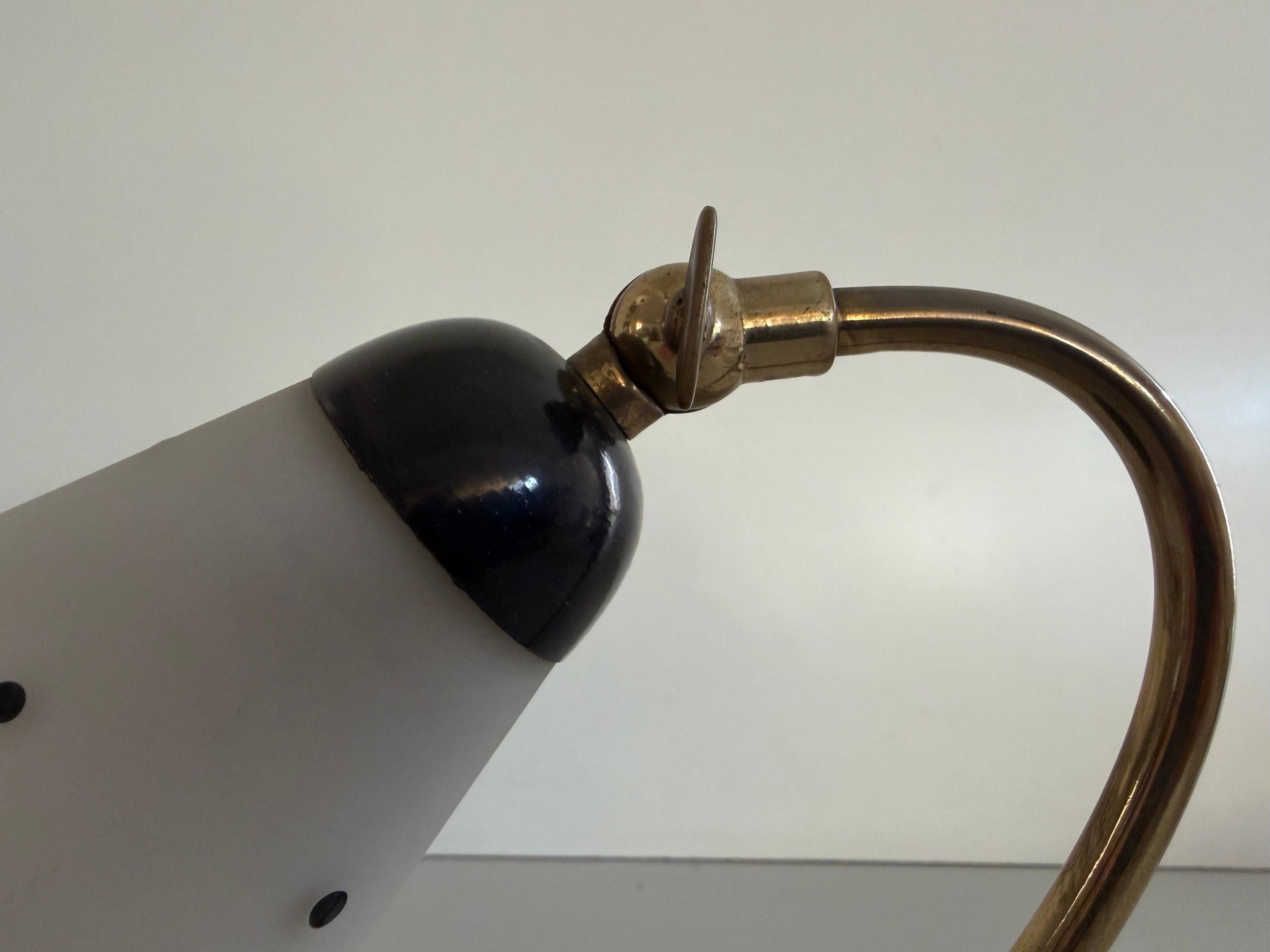 Mid-century bedside lamp in black metal and brass, 1950s, Germany