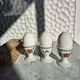 Vintage porcelain egg cup trio from Paris – Poppy & basket decor
