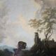 19th Century Italian School: oil on canvas painting "The Diligence"