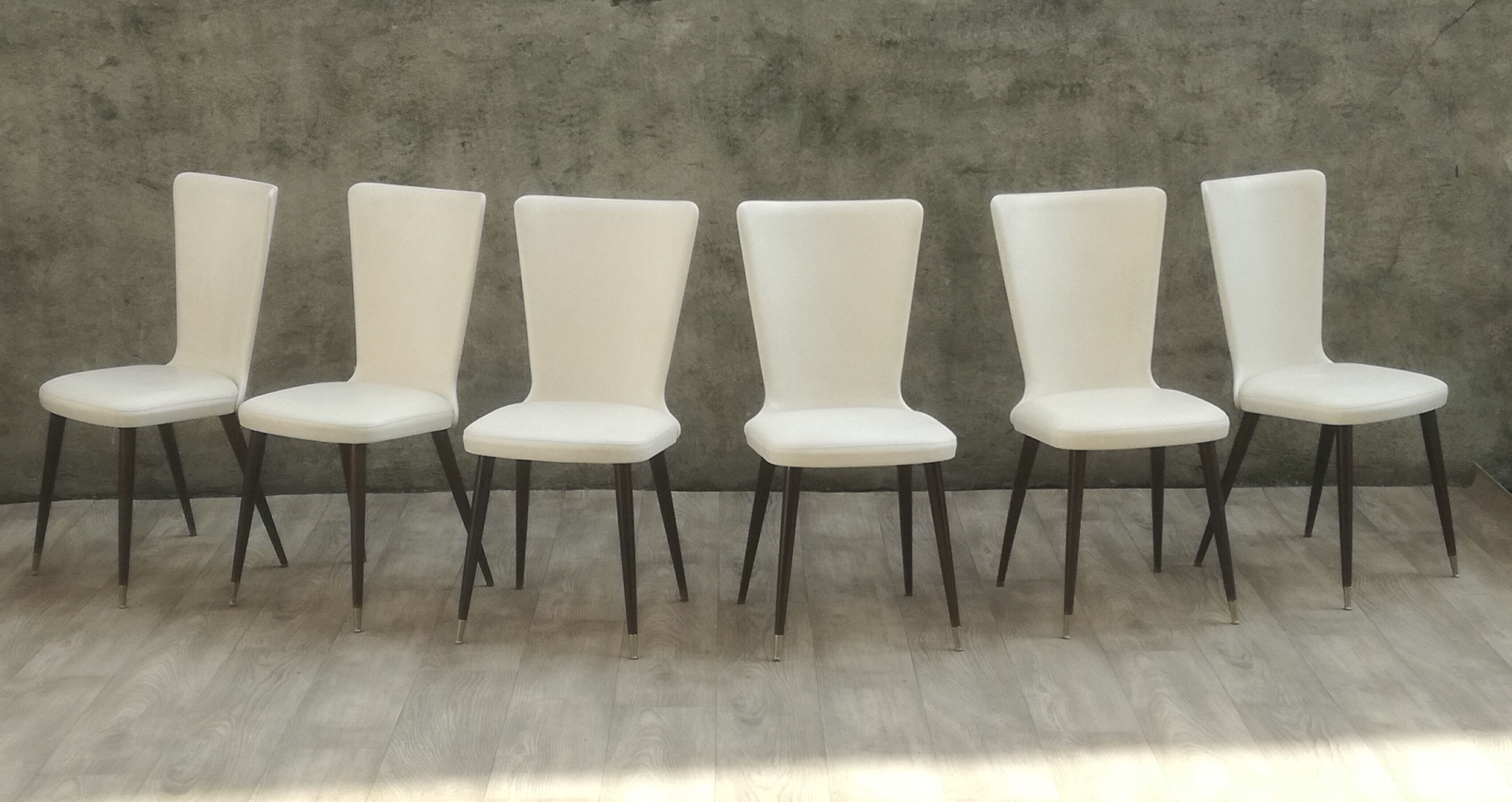 Lot de 6 chaises vintages pieds compas