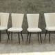 Lot de 6 chaises vintages pieds compas