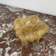 Empty pocket, Murano, Archimedes Seguso, yellow, gold, bubbled, stylized flower-forming, blown glass, Italy