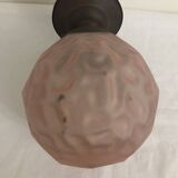 Art Deco Pink Glass Globe Wall Ceiling Light