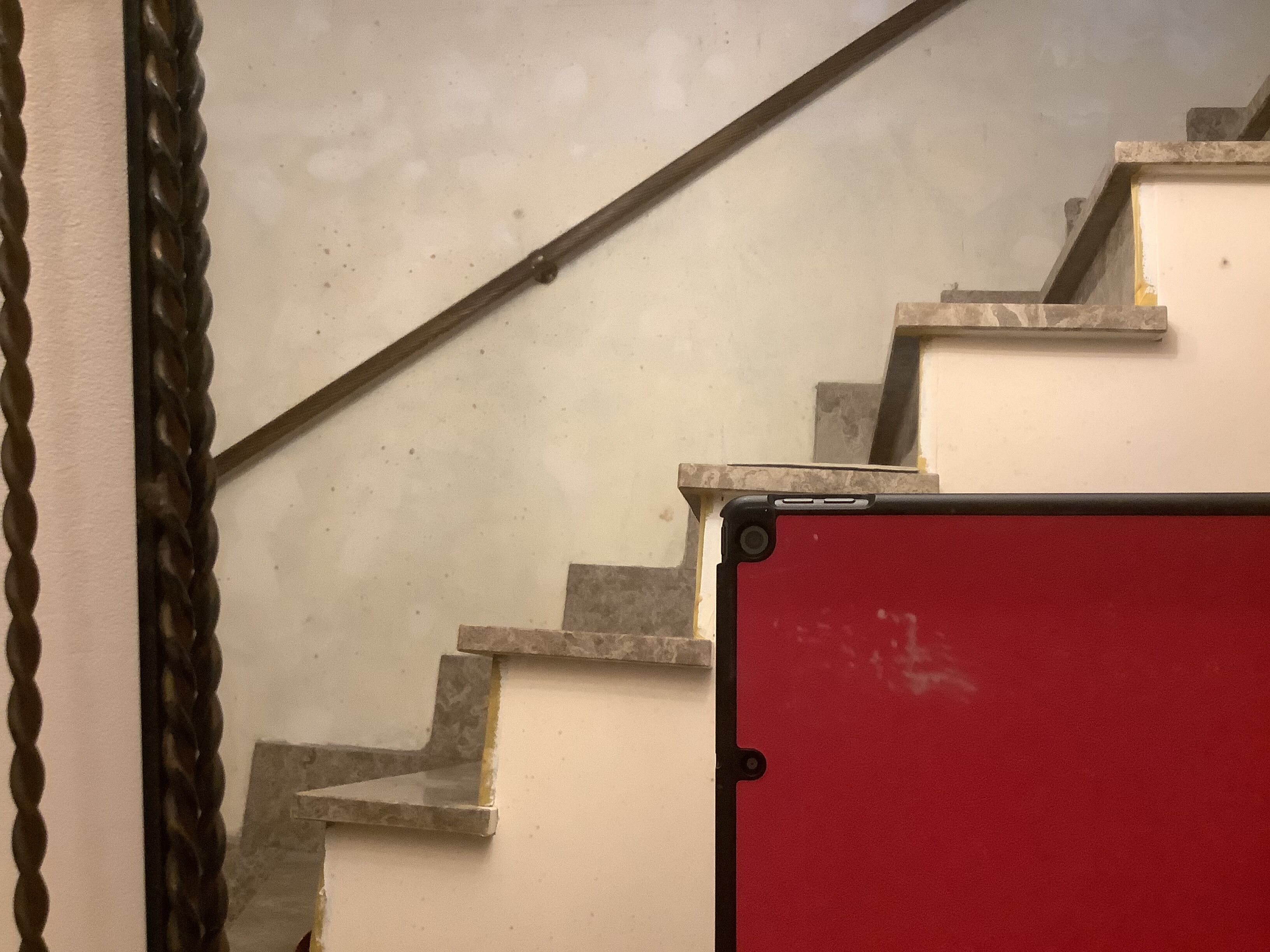 Ancient asymmetrical brutalist mirror wrought iron