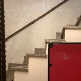 Ancient asymmetrical brutalist mirror wrought iron