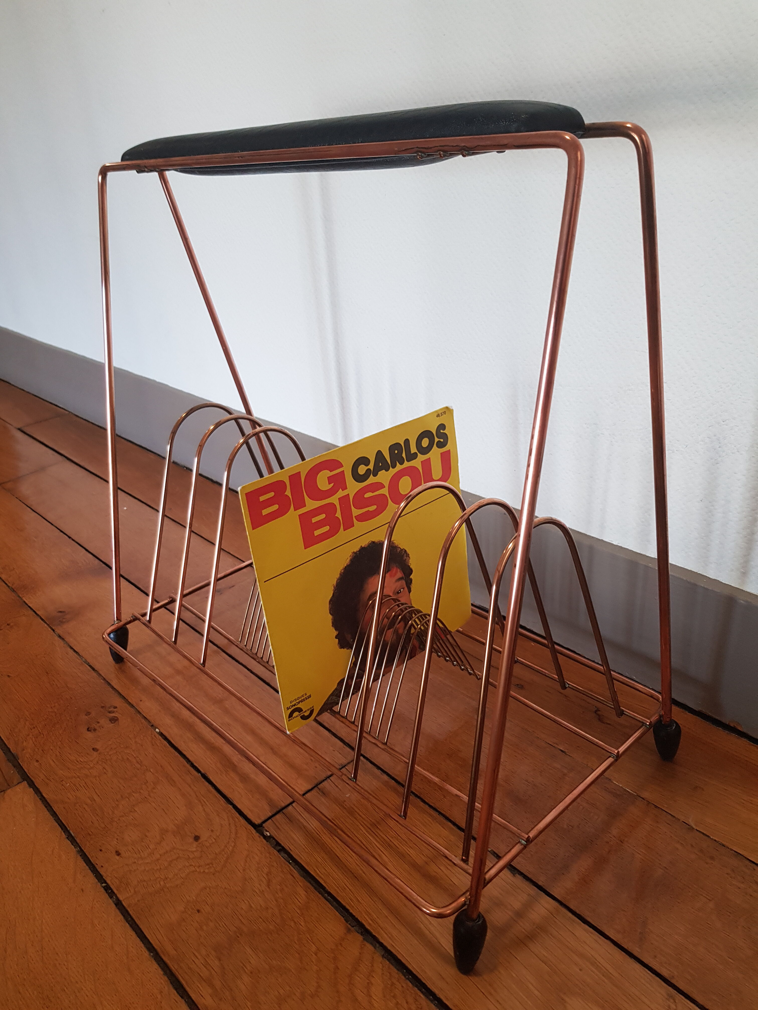 Brass and skai vinyl holder