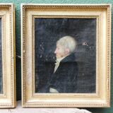 Pair of portraits, man, woman, early 19th century