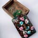 Modernist wood and enamel vanity box by J. Capo Esmaltes, Spain, circa 1970s