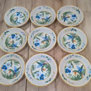 Lot 9 Deep Plates Porcelain Japan ARA S 933 Parrot & F Decor