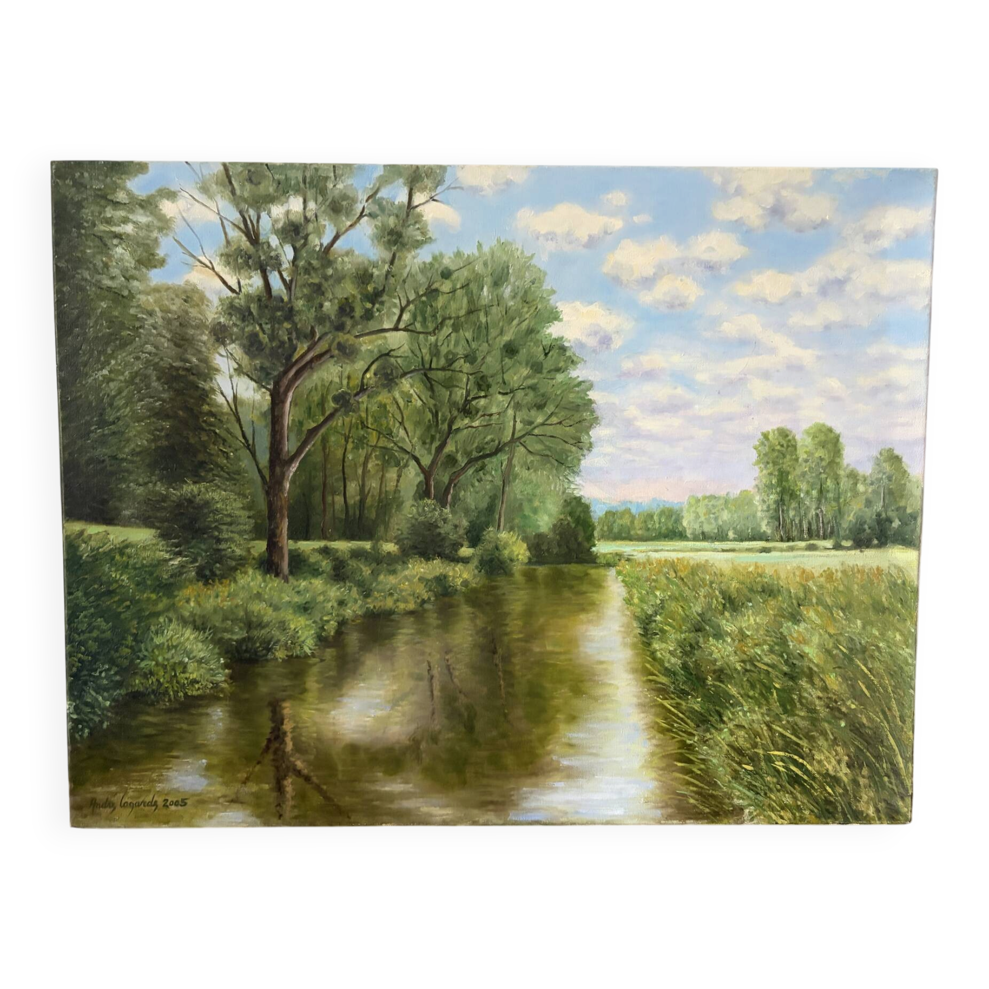 Summer landscape, oil on canvas signed André Lagarde 2005