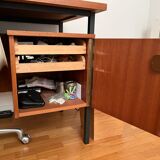 Vintage Scandinavian desk with back bookcase