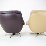 Set of two scandinavian adjustable leather armchairs by peem, 1970s, finland