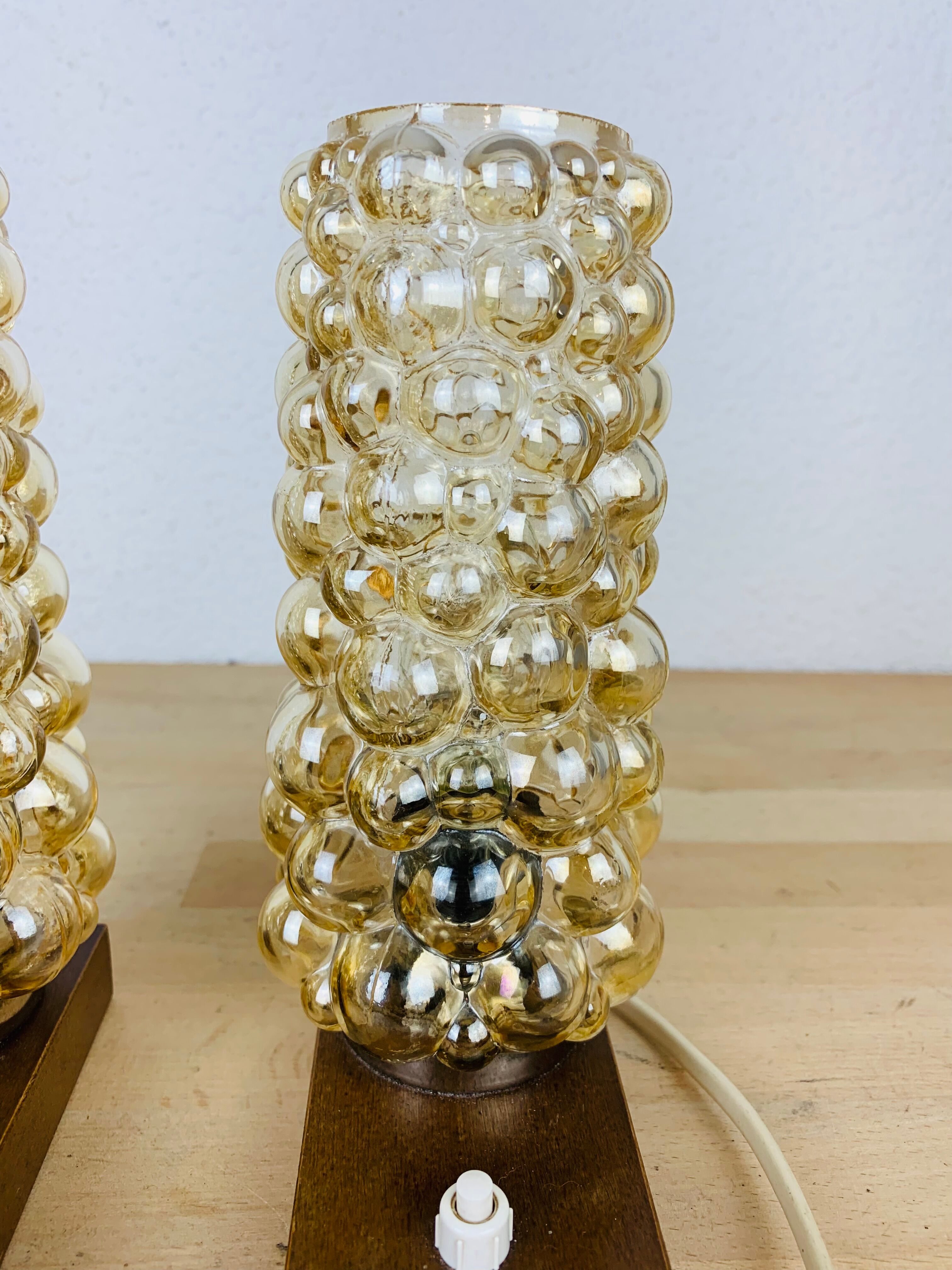 Paire de lampes chevets par Helena Tynell bubble pour Limburg