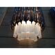 Sanblasted and fume’ “triedro” murano glass wall sconce