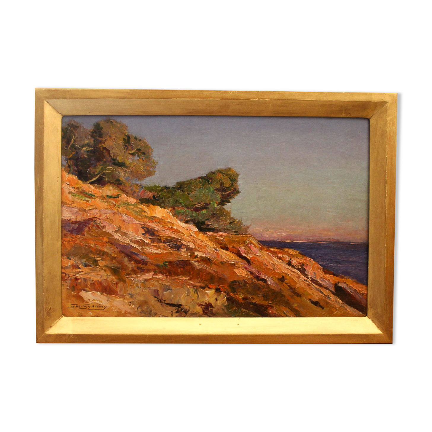 Oil on Panel Porquerolles by Geo Gyaniny