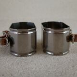 2 silver metal towel rings